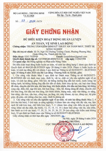 Chỉ định tổ chức huấn luyện an toàn, vệ sinh lao động