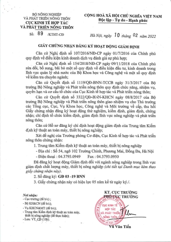 Giấy chứng nhận đăng ký hoạt động giám định