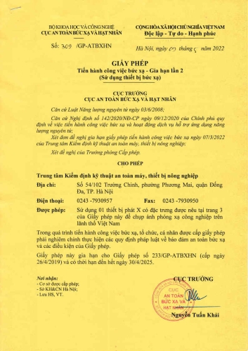 Giấy phép an toàn bức xạ