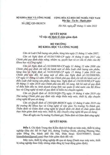 Chỉ định tổ chức giám định theo Quyết định 18/2019/TTg của Thủ tướng Chính phủ